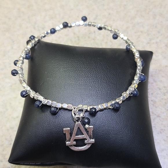 AUBURN FANS Bracelet Silver/Blue. ADJUSTABLE - Picture 1 of 7